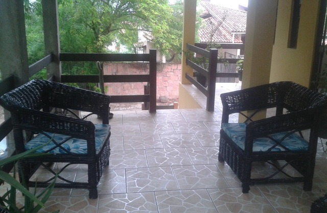 Yellow house. Cozy in the middle of the trees