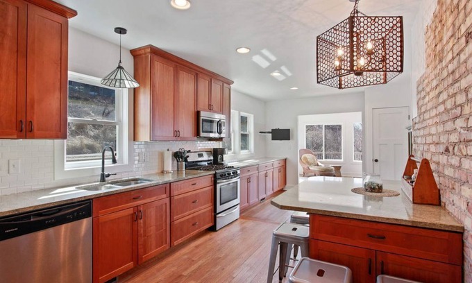 Michigan City House | 1 block to beach with Lake Views, Fire Pit & Room for 21. Spacious and Private