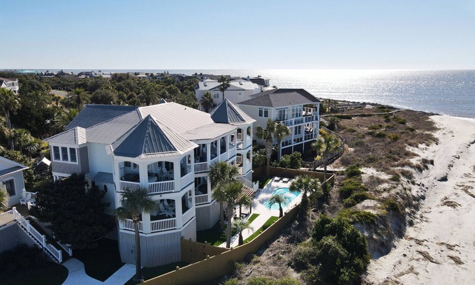 Isle of Palms House | 100 Ocean Blvd-Oceanfront, Pool, views of Ocean, Breach Inlet & Marsh!