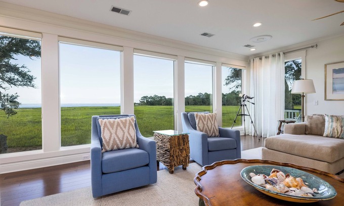Saint Helena Island House | 111 Cardinal Crest. Stunning views, amenity cards and a golf cart are included!