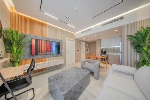 Sharjah Apartment | 1BR Aesthetic Home Aljada - 2 Washrooms - Balcony