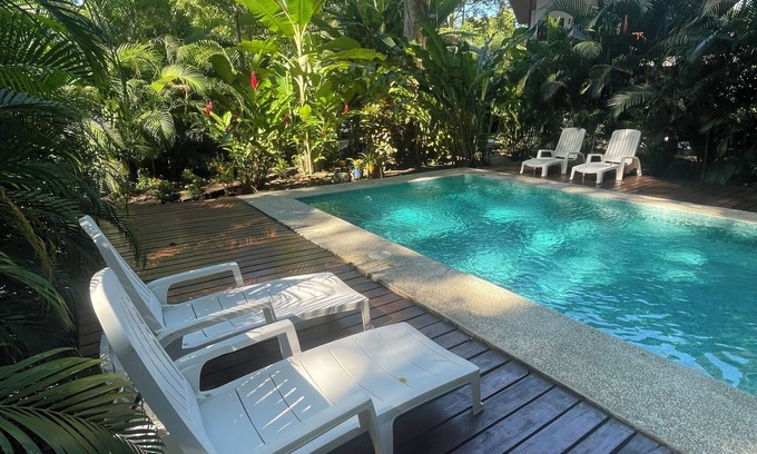 Puerto Viejo de Talamanca Cabin | 2 1 bedroom cabins with a pool 1 bathroom kitchen, living on a covered deck