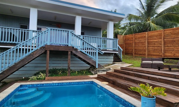 Avarua House | 2 bdrm home with private pool, ocean views & great outdoor BBQ space.