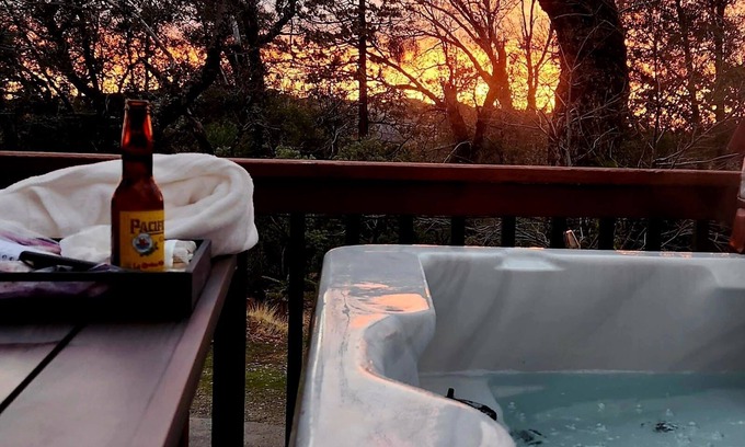 Cascadel Woods Cabin | 2 Br 2 Ba upstairs in cabin w/hot tub on 5.6 acre. Next to a Creek/near a lake