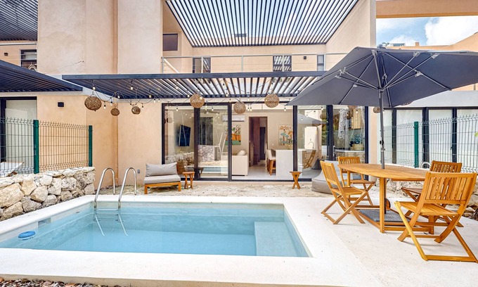 Tulum House | 2-story apt with private pool, balcony, patio, outdoor dining area, gym, W/D, AC