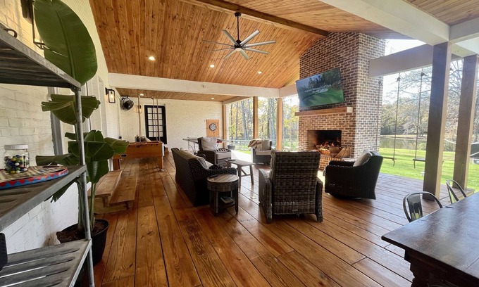 Grovetown Other | 2024 Masters Rental 40 acre Farmhouse with Golf Green & 900 sq ft covered patio