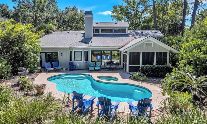 Palmetto Dunes House | 22 Heath Drive @ Palmetto Dunes | Private Pool | Golf Course View