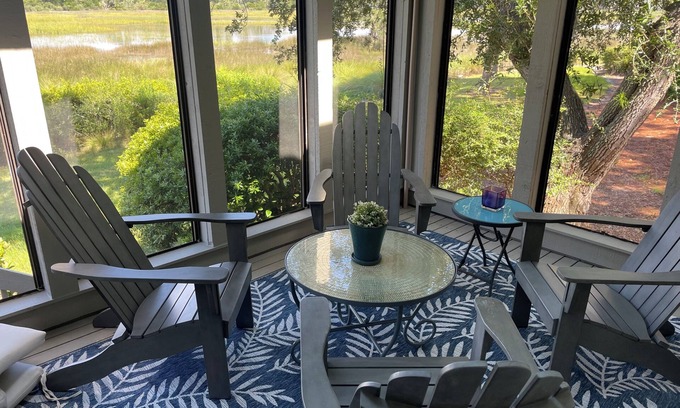 Sea Pines Villa | 360 Tidal Marsh & Lagoon Views- Wildlife Galore from our private Screened Porch
