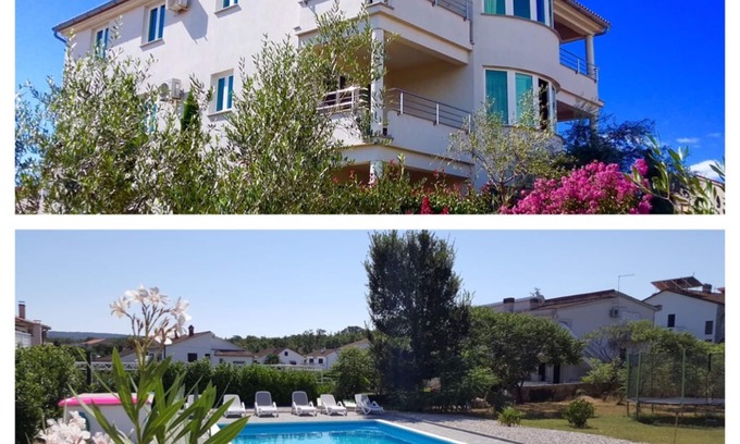 Vantacici Apartment | 4 star apartment in Malinska 150m from the beach with pool, dishwasher, wifi, air conditioning