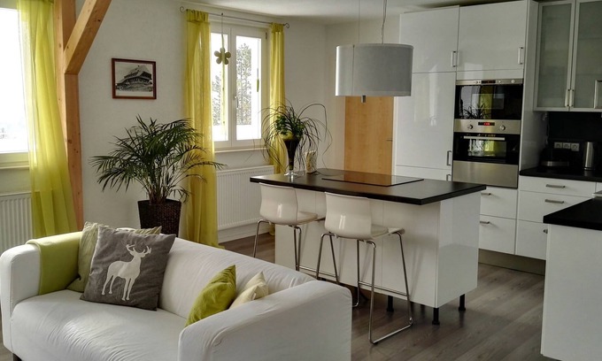 Uehlingen-Birkendorf Apartment | 4 stars, fantastic location with Alpine panorama, excl. Equipment, bright and quiet