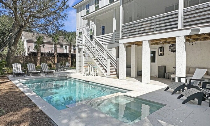 Isle of Palms House | 5 BR Isle of Palms Beach Rental with Pool/Hot Tub, Elevator, Steps to the Beach