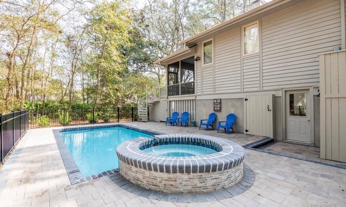 Lawton Woods House | 6 Pender - Peaceful Serenity, Sea Pines Private Home with Pool/Spa
