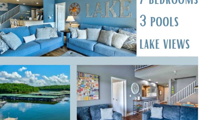 Kaiser Condo | 7 Bedrooms! 3 pools & Stunning Lakeside Views!