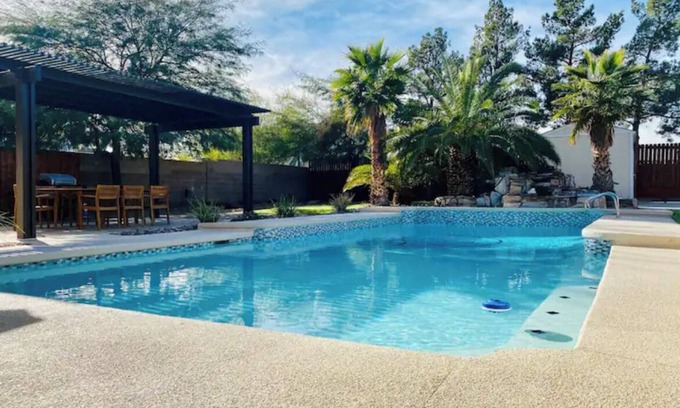 Enterprise Villa | 9 mins to Strip w Pool,Basketball,Firepit & Games