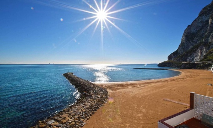 Gibraltar Apartment | A bright modern studio apartment, with private balcony oerlooking Sandy Bay