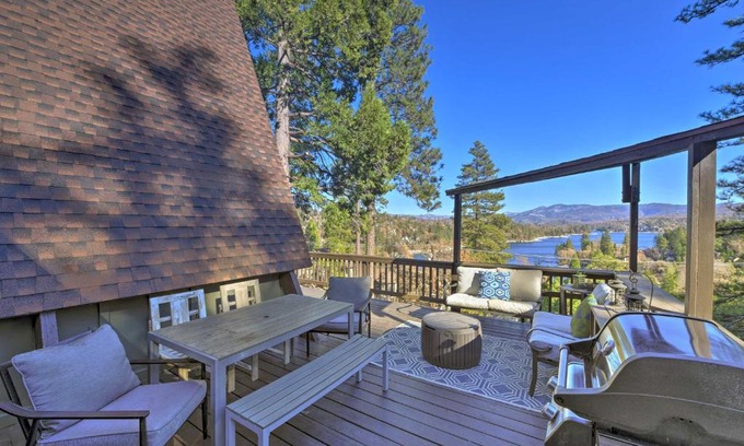 Lake Arrowhead House | A-Frame Home with 3 Decks and Lake Arrowhead Views!
