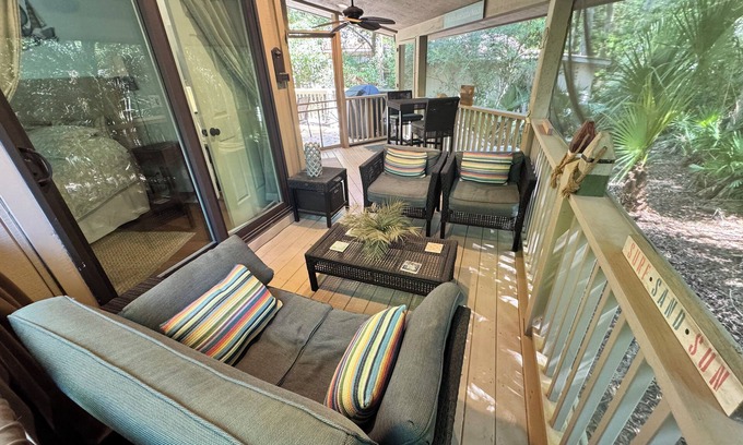 Night Heron House | Adorable Cottage in Sea Pines with Screened Porch, Short Walk to the Beach