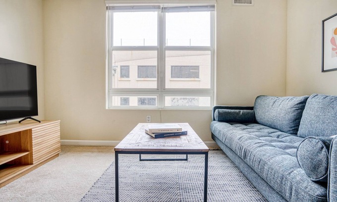 San Bruno Apartment | Airy San Bruno 1BR w/Pool, Gym, W/D, near trains + shops, by Blueground