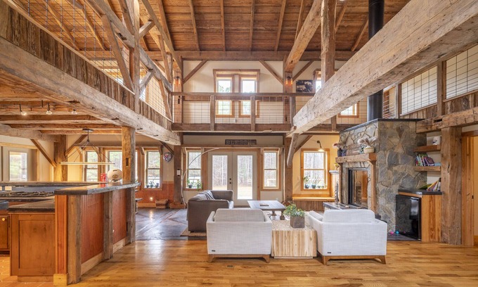 New Hill House | Amazing Barn Style Farmhouse with private pond