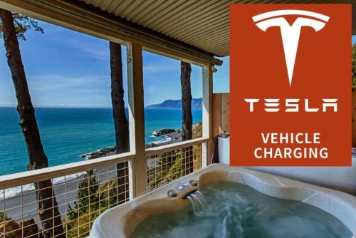 Shelter Cove Apartment | Amazing Oceanview 2 bedroom Oceanfront! by OceanviewHotTubs Shelter Cove, CA Tesla EV Station