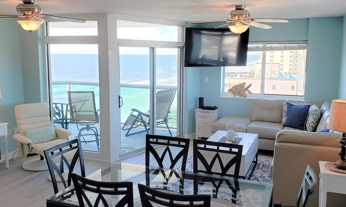 North Myrtle Beach Condo | AMAZING VIEWS-Cherry Grove Oceanfront! Fall dates Avail, Year-round Hot Tub/Pool