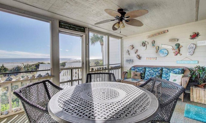 Isle of Palms Villa | “Another Day at the Beach” at 2 Beach Club Villa|Spectacular Oceanfront Views|Renovated|Large Scr.