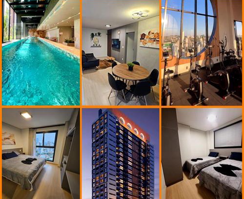 Centro Apartment | Apartamento Suíte e 1Q Premium Centro com Piscina, Academia e Garagem