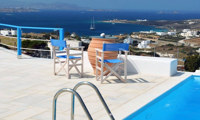 Krotiri Apartment | Apartment named "Faragas" Sea View, Pool, Basketball Court at Krotiri, Studio