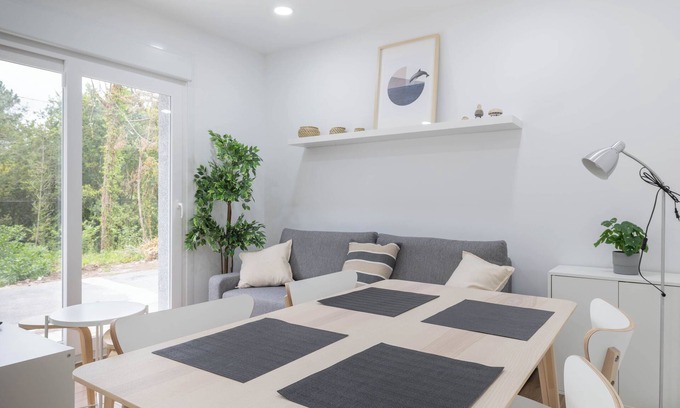 Rates Apartment | Apartment 'Ría San Cosme Aurora' with Mountain View, Shared Garden and Air Conditioning