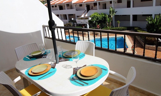 Costa Adeje Apartment | Apartment with large terrace and beautiful pool view, solarium, private parking