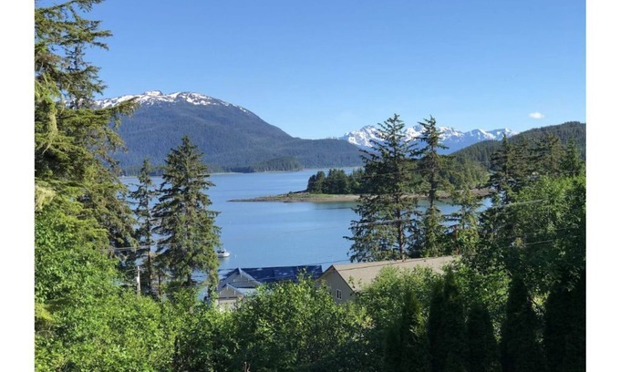 Juneau House | Auke Bay Chalet~ Ocean views, Hot tub, Sauna, outdoor entertainment, & fire pit!