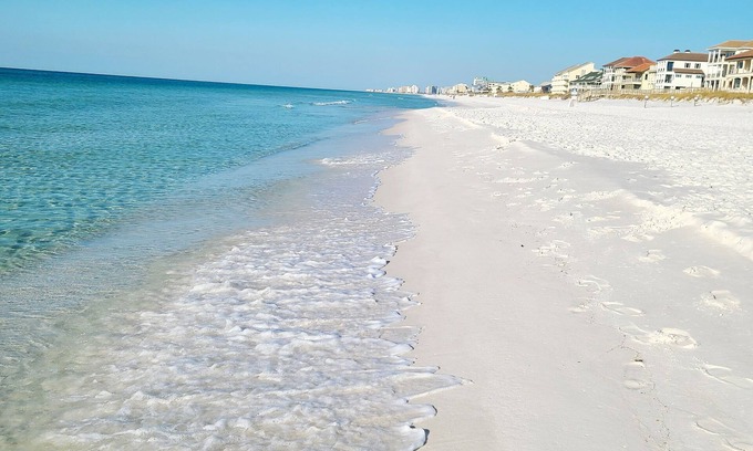Frangista Beach Condo | Awesome Ground Floor Condo, Steps From Beach, Heated Pool & Spa! Pet Friendly!