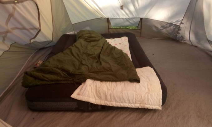 Kenosha Apartment | Backyard Tent Wakling distance to the beach