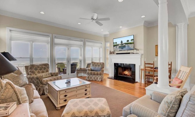 Isle of Palms House | “Beachburgh” at 63 Grand Pavilion|Spectacular Oceanfront Views from Three Decks|Two Living Areas|.