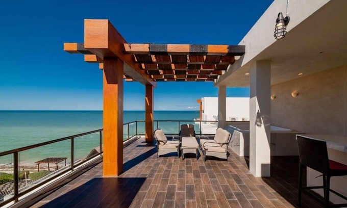 San Benito Apartment | Beachfront 3BR PH, Private Jacuzzi, Rooftop, Gym!