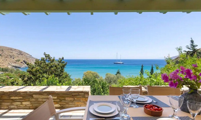 Steniai Villa | Beachfront Andros Retreat | Villa Stenies Ilios | 3 bedrooms