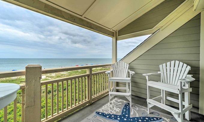 Caswell Beach Condo | Beachfront Condo w/Unobstructed Ocean Views!