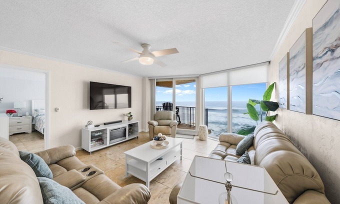 Daytona Beach Shores Condo | Beachfront Condo*New Owners-Updated Unit*Spectacular Views*Pets*No-drive Beach - 402 Shores Club