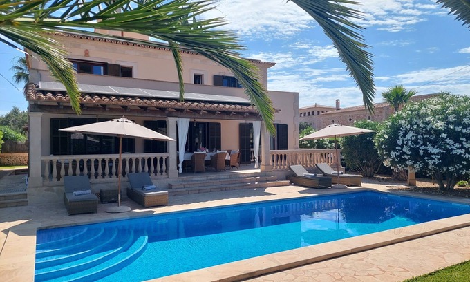 Cala Santany House | beautiful, cozy villa in the posh Sa Torre district, pool, sea view, fireplace, central heating