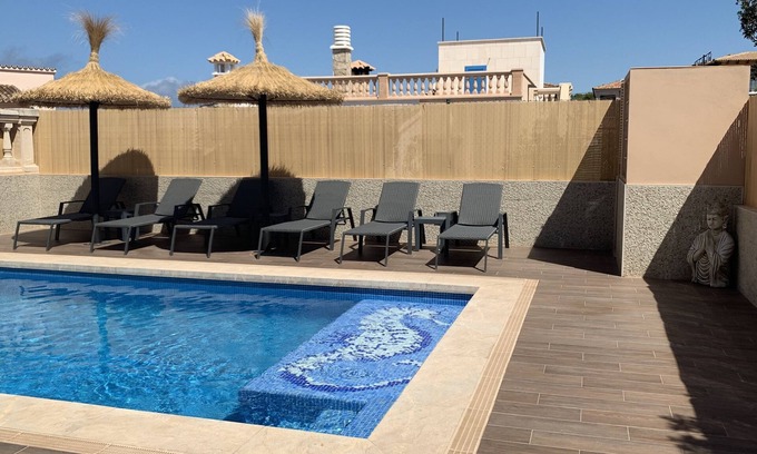 Badia Gran House | Beautiful house with sea views, heated saltwater pool, BBQ & air conditioning