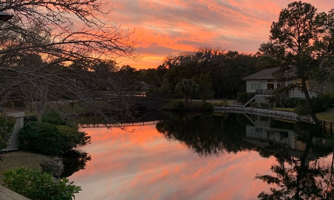 Sea Pines House | Beautiful Lagoon View! 4 Bikes, Community Pool, Tennis and Pickleball