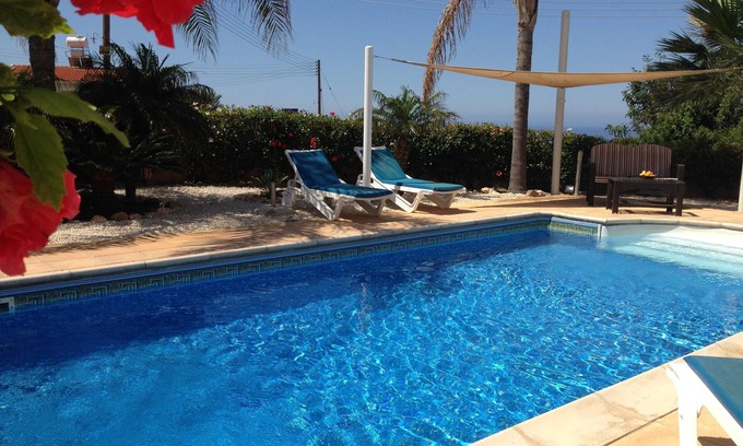Peyia Town Villa | Beautiful Villa With Landscaped Gardens, Sea View, Private Pool, Sunsets