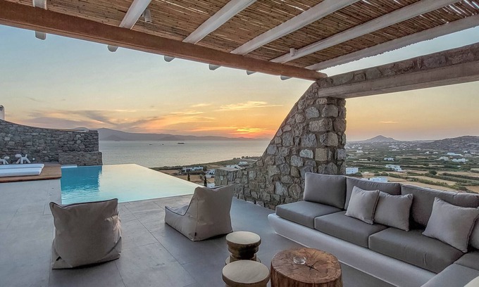 Maragas Villa | Bellevue Villa Three – 130sqm villa, infinity sea-view pool – heated on request