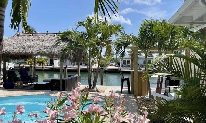 Key Colony Beach House | Best 2/2 in KCB. Private Pool/Private Dock/Lush backyard/Tiki & Outdoor Bar.