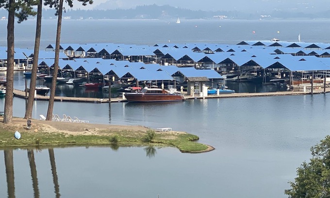 Coeur d'Alene Condo | Best spot on the Lake, Water Front, View of the floating Green Golf Coarse