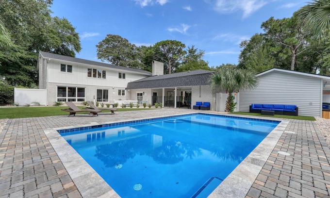 North Myrtle Beach House | Block from Ocean, Private Heated Pool, Hot Tub, Pool Table, Ping Pong, Golf