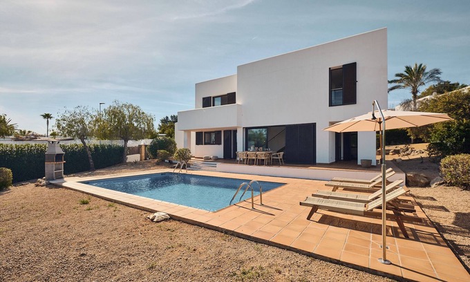San Antonio Bay Villa | Boho Luxury Villa with Private Pool and Sea Views