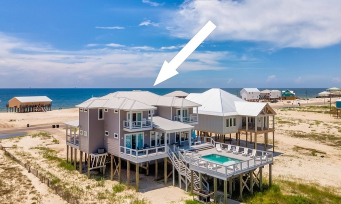 Dauphin Island House | Bout Time - Waterfront, Perfect 5 Bedroom 4.5 Bath, Sleep 16, Pool, Dog Friendly