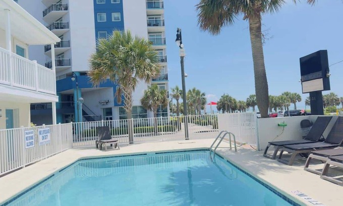 Downtown Myrtle Beach Apartment | Boutique on the beach, Studio #122 + Pool