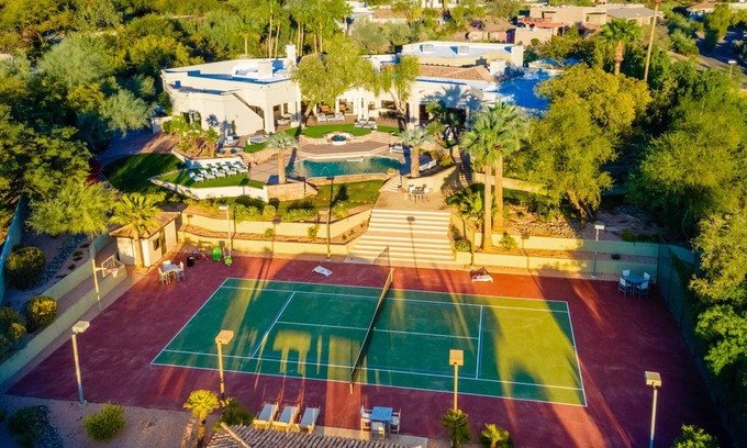 Red Rock House | Camelback Mountain Luxury, with Cozy fire features, a private Pickleball Court!